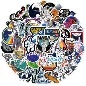 50pcs Hot Bán <span class=keywords><strong>Nasa</strong></span> Phi Hành Gia dán nhãn trang trí cho hành lý máy tính xách tay guitar Mũ bảo hiểm Skateboard Vinyl Nhãn dán không thấm nước - Product Image 1