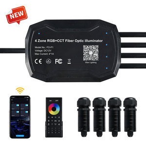 FO-P1 4 Zone RGB+CCT Fiber Optic Illuminator Multi-mode DC12V 4*1A RF/App Control Lighting <strong>Source</strong> for Ceiling DIY <strong>Light</strong> Projects - Product Image 1