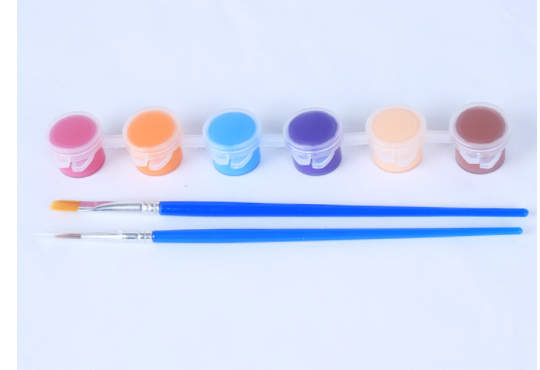 6 colores pintura acrílica estilo B con 2 unids cepillo