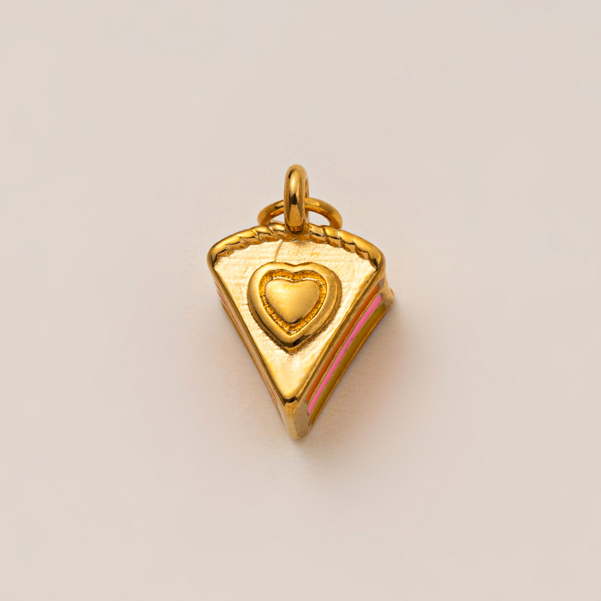 Pendentif gâteau arc-en-ciel doré