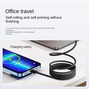 สายชาร์จแม่เหล็ก100W Type-C, สำหรับ Apple สำหรับ Huawei ชาร์จเร็วเก็บโทรศัพท์มือถือ2M สายข้อมูลแบบถักสำหรับหูฟัง - Product Image 3