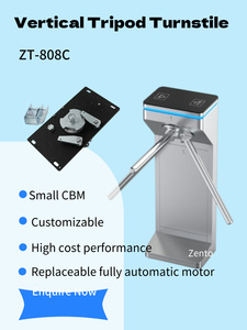 Zento High Security 304 Edelstahl-Gesichts erkennung QR-Code-Zugangs kontroll system 3-Arm-Stativdrehkreuz für Büro und Fitness studio - Product Image 3