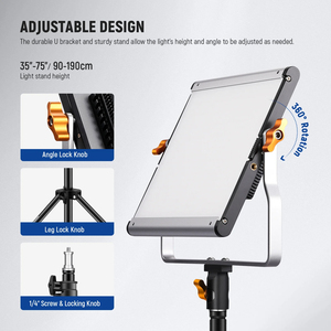 Neewer 2 แพ็ค NL480 หรี่แสงได้ Bi-สี 480 ไฟวิดีโอ LED และชุดไฟขาตั้ง 3200 ~ 5600K CRI 96 + แผง LED พร้อมวงเล็บ U
