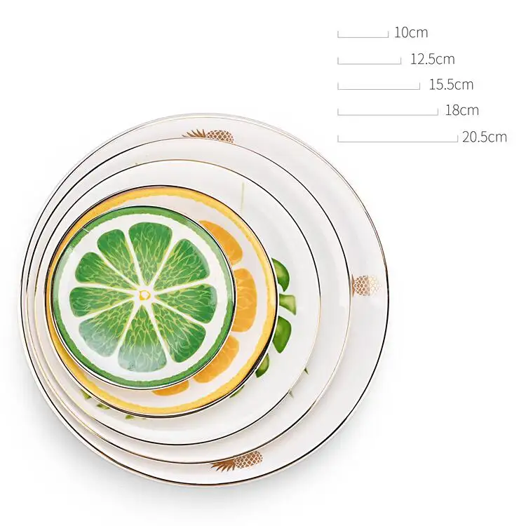 Porcellana di colore bianco con stampa personalizzata adesivo a buon mercato personalizzato 6 "/8"/8.5 "/rotonda e piatta E ovale piatto in ceramica per il ristorante
