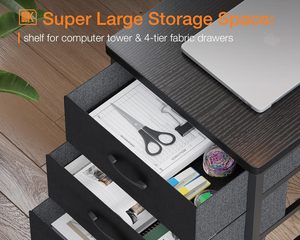 Moderna scrivania multifunzione per computer con porta di ricarica usb e presa di corrente da ufficio a casa con supporto per computer di grandi dimensioni - Product Image 5