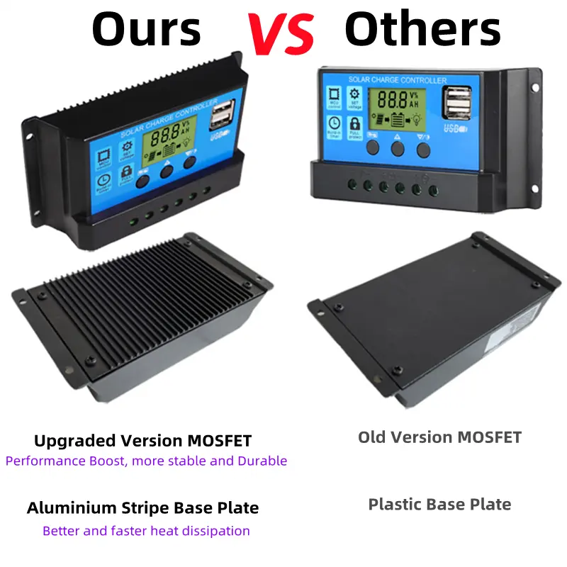 Regulador solar LCD: tecnología PWM avanzada para un control solar eficiente (60A, 50A, 40A, 30A, 20A, 10A)