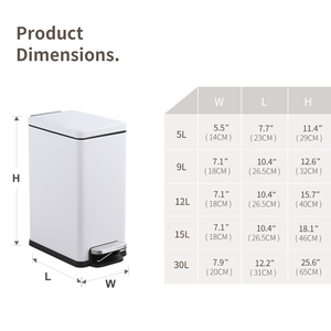 Factory <strong>Direct</strong> Sale Good Price 5L/9L/12L/15L/30L Stainless Steel 410 Rectangular Dustbin Kitchen Pedal Trash Can Garbage <strong>Bin</strong> - Product Image 2