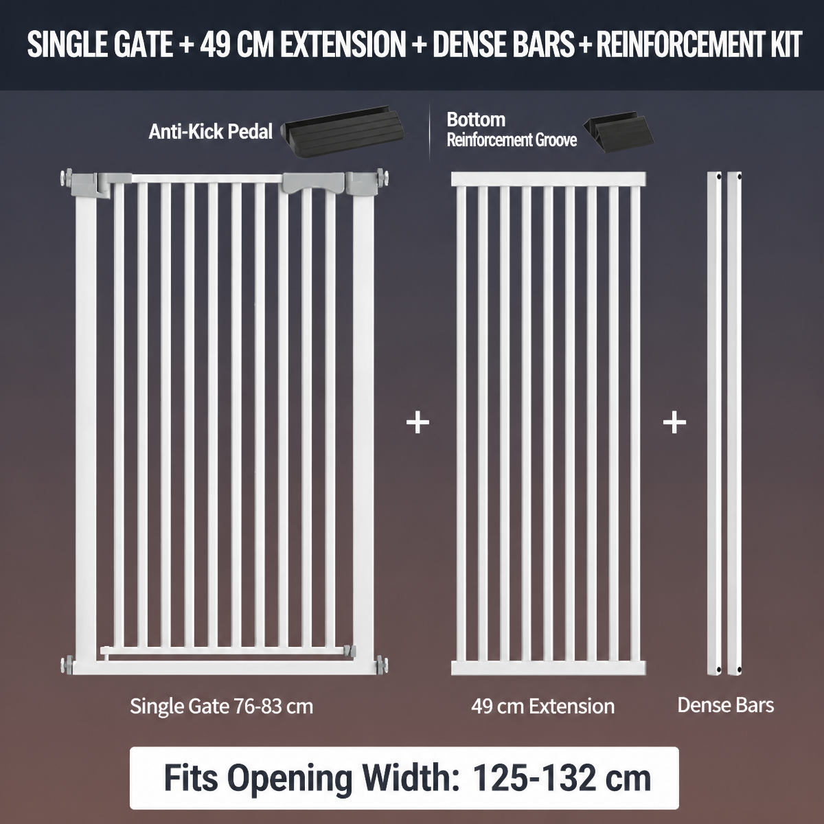 Width:125cm-132cm