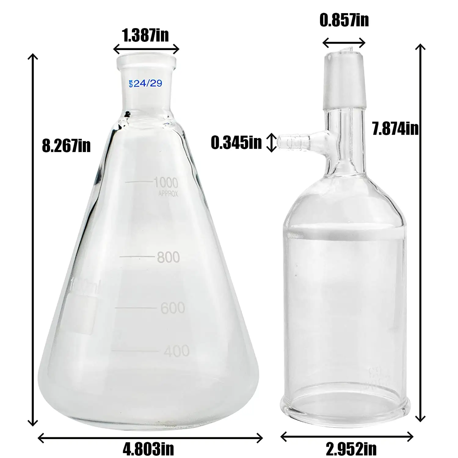 Embudo de borosilicato para laboratorio, aparato de destilación de filtración al vacío, Buchner