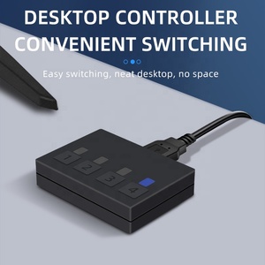 4K HDMI KVM开关4进1出4K 60Hz HDMI USB KVM切换器4x1，用于4 pc共享显示器鼠标键盘，带桌面控制器 - Product Image 3