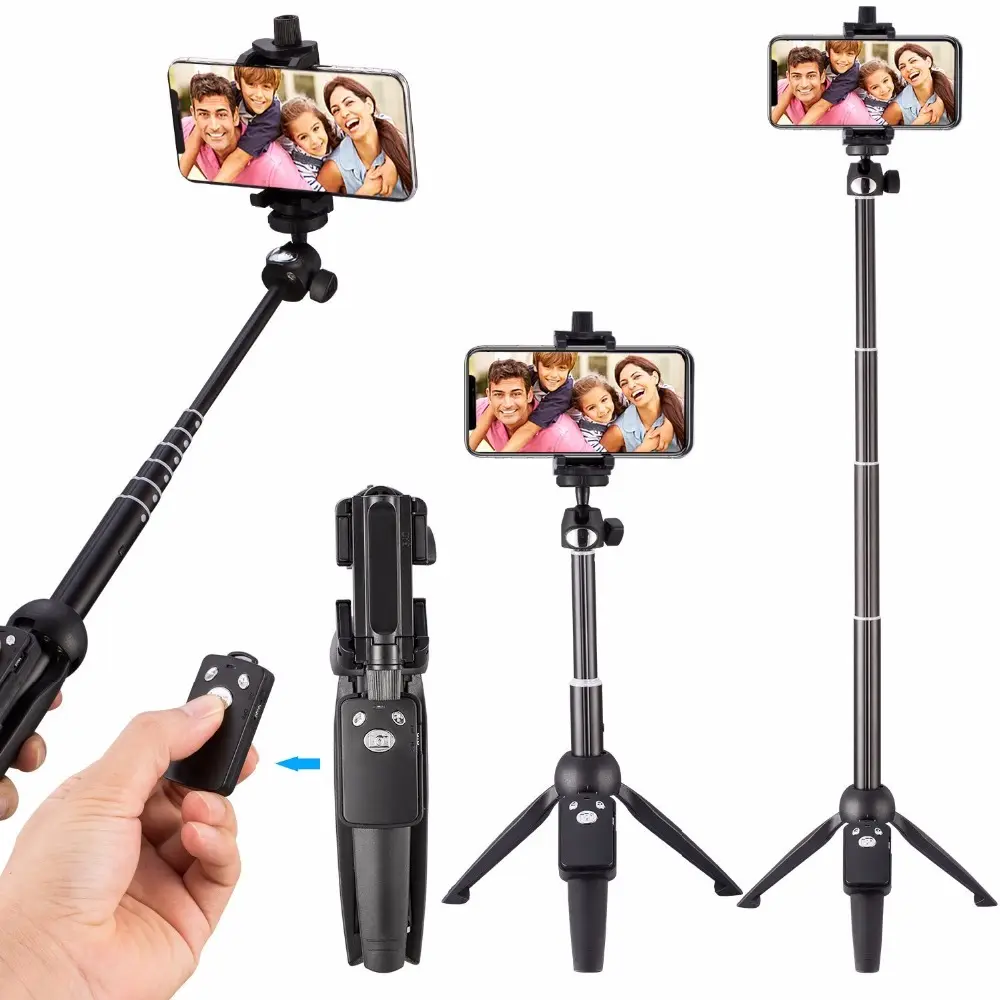 Vendita calda 3 in 1 YUNTENG 9928 monopiede per Selfie Stick con otturatore a distanza con denti blu