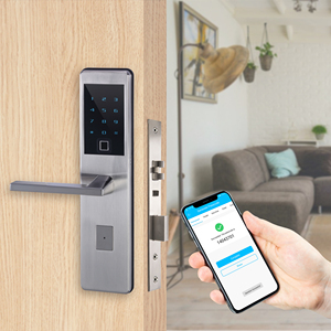 Cerradura de puerta BLE con huella dactilar, cerrojo inteligente para teléfono, ttlock, aplicación de control remoto