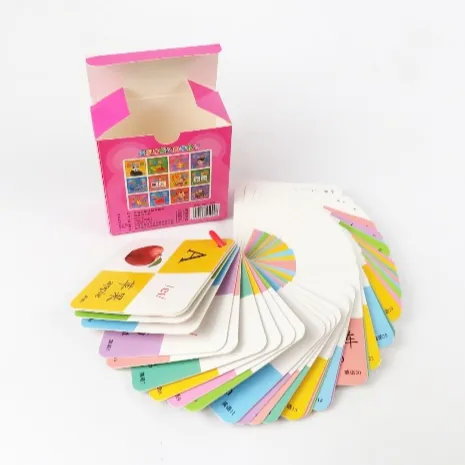 사용자 정의 디자인 게임 카드 놀이 어린이 교육 플래시 카드 선물 상자