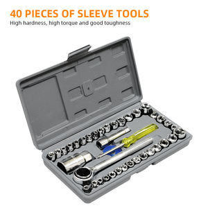 40pcs 1/4 Inch CR-V Ratchet Auto Repair Mechanic Wrench Sleeve <strong>Kit</strong> Hand <strong>Tools</strong> Toolbox Combination Socket Wrench <strong>Kit</strong> - Product Image 2