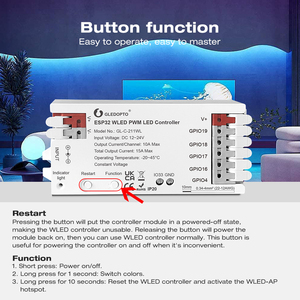 Controlador de tira LED Gledopto ESP32 WLED 12V-24V PWM Dimmer para asistente doméstico que funciona con sistemas domésticos inteligentes - Product Image 5