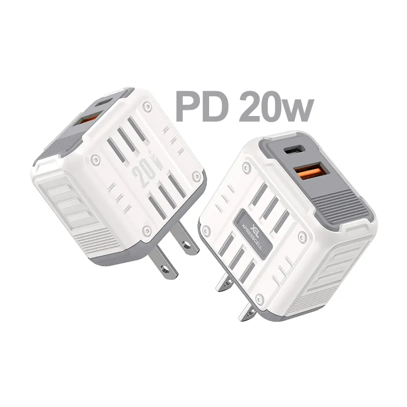 Venta al por mayor Original Adaptador de teléfono celular de carga rápida USB A Tipo C Puerto portátil PD 20W Cargador rápido para iPhone Samsung Android