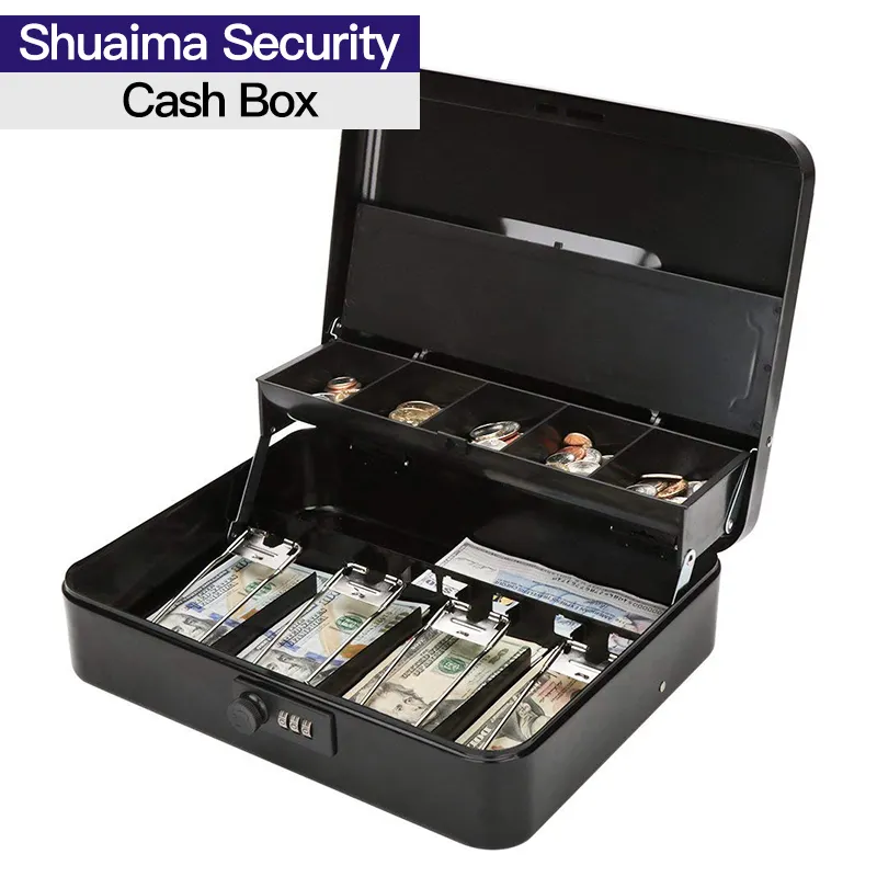 manufacturer wholesale security portable petty casino small mini steel metal lock safes cash boxes with combination lock