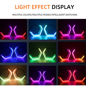 I8 Bi-<span class=keywords><strong>LED</strong></span> Thiên Thần Mắt Chiếu RGB Pha Lê Thiên Thần Mắt Halo Vòng Shrouds Ứng Dụng Điều Khiển Đầy Màu Sắc Ánh Sáng Cho Xe Đèn Pha Trang Bị Thêm - Product Image 4