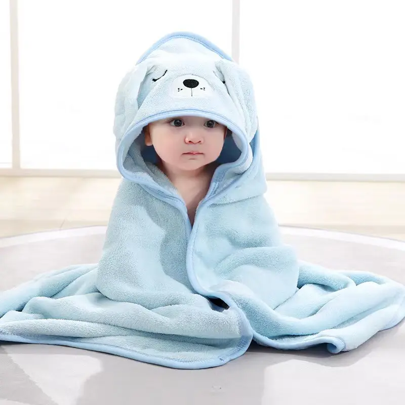 Kualitas Premium disesuaikan gaya baru lembut dan berbulu bayi berkerudung organik handuk pantai handuk mandi Set