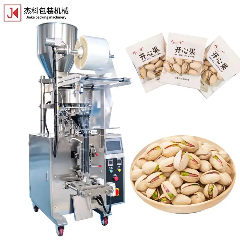 JIEKE automático frutos secos fruta seca Banana Chips Bola de cacahuete caramelo pequeña máquina de llenado vertical máquinas de envasado de palomitas de maíz