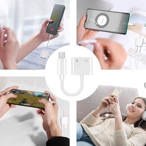 2 in 1 USB Type C to 3.5mm Digital <strong>Audio</strong> <strong>Adapter</strong> with DAC Type C to 3.5mm Aux Splitter <strong>Audio</strong> Headphone Jack <strong>Adapter</strong>