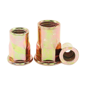 M4 M5 M6 M8 M10 sınıf 4.8 karbon çelik çinko kaplama düz yuvarlak kafa iç ve dış yarım hex perçin fındık - Product Image 3