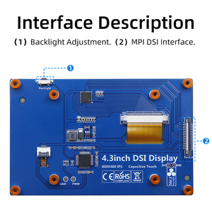 IPS 800 capacitivo x 480 Display Touch Screen Raspberry Pi compatibile da 4.3 pollici CTP TFT LCD per finestre 11/10/8.1/8/7 - Product Image 2