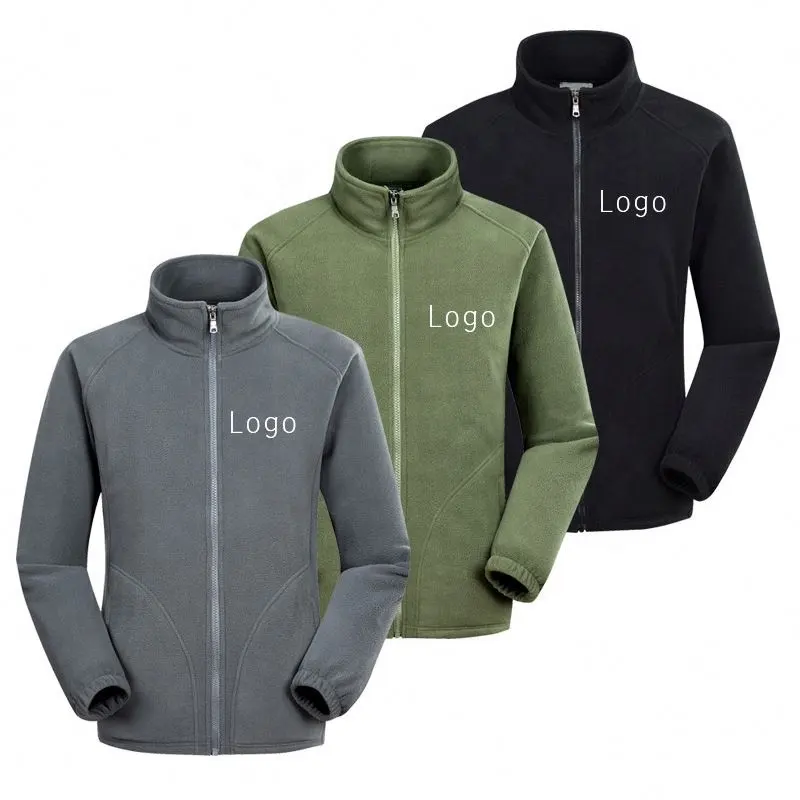 Chaqueta cálida para exteriores de marca personalizada de alta calidad, abrigo a prueba de viento, chaqueta de lana Micro Polar Tech para hombre