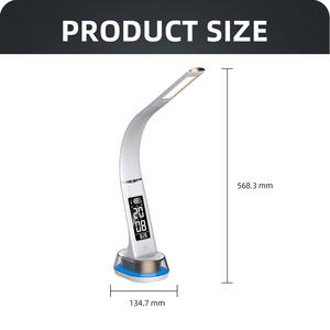โคมไฟตั้งโต๊ะขนาดเล็ก LED 11W พร้อมไฟ RGB สีควบคุมแบบสัมผัสนาฬิกาออกแบบบ้านไร่สําหรับห้องนอนวัสดุ ABS แหล่งจ่ายไฟไฟฟ้า - Product Image 6