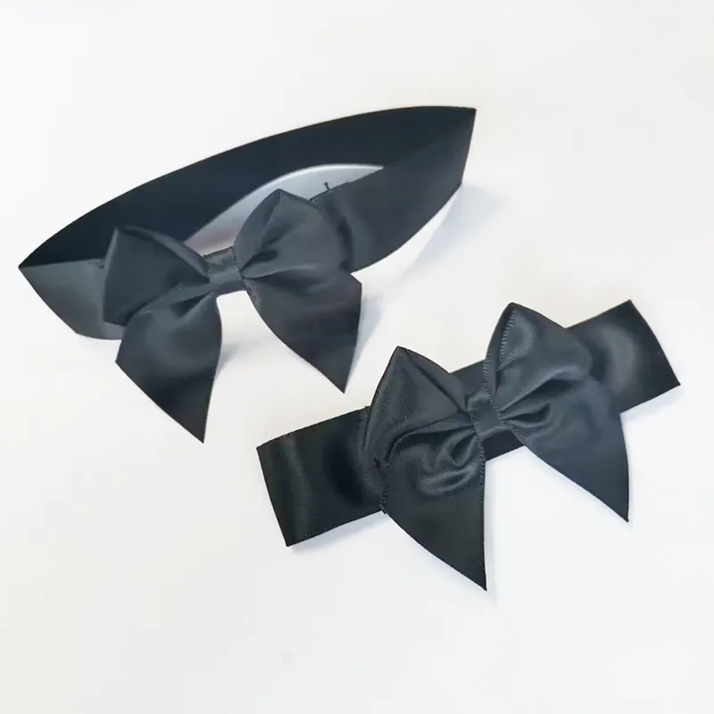 Gordon Ribbon Rouleaux de ruban de satin pré-noué Ruban d'emballage élastique noir avec boucle extensible pour emballage de boîte-cadeau