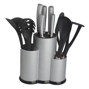Bıçaklar dahil blok ile paslanmaz çelik mutfak pişirme aletleri Set-ev kullanımı için - Product Image 5