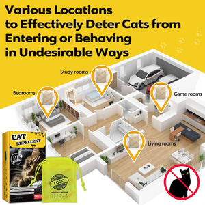 12 pak kantong pengusir kucing alami, pencegah bau dalam ruangan luar ruangan Mint aksi ganda & Formula Lemon untuk furnitur kebun - Product Image 4