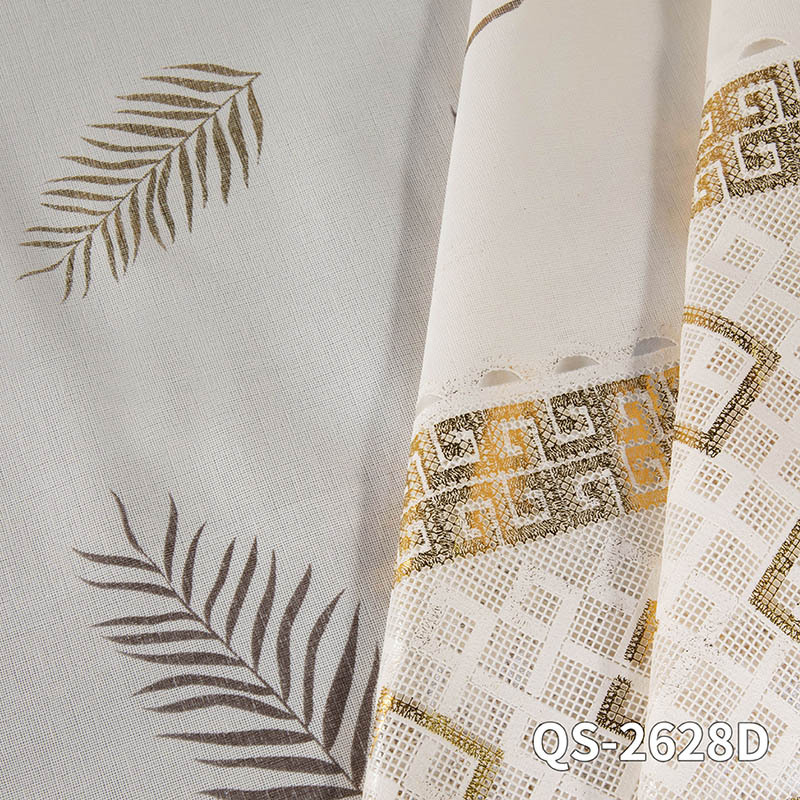 IUIU Light Luxury  Feather Leaf Home Dinning Hollow White Gold PVC Lace Tablecloth