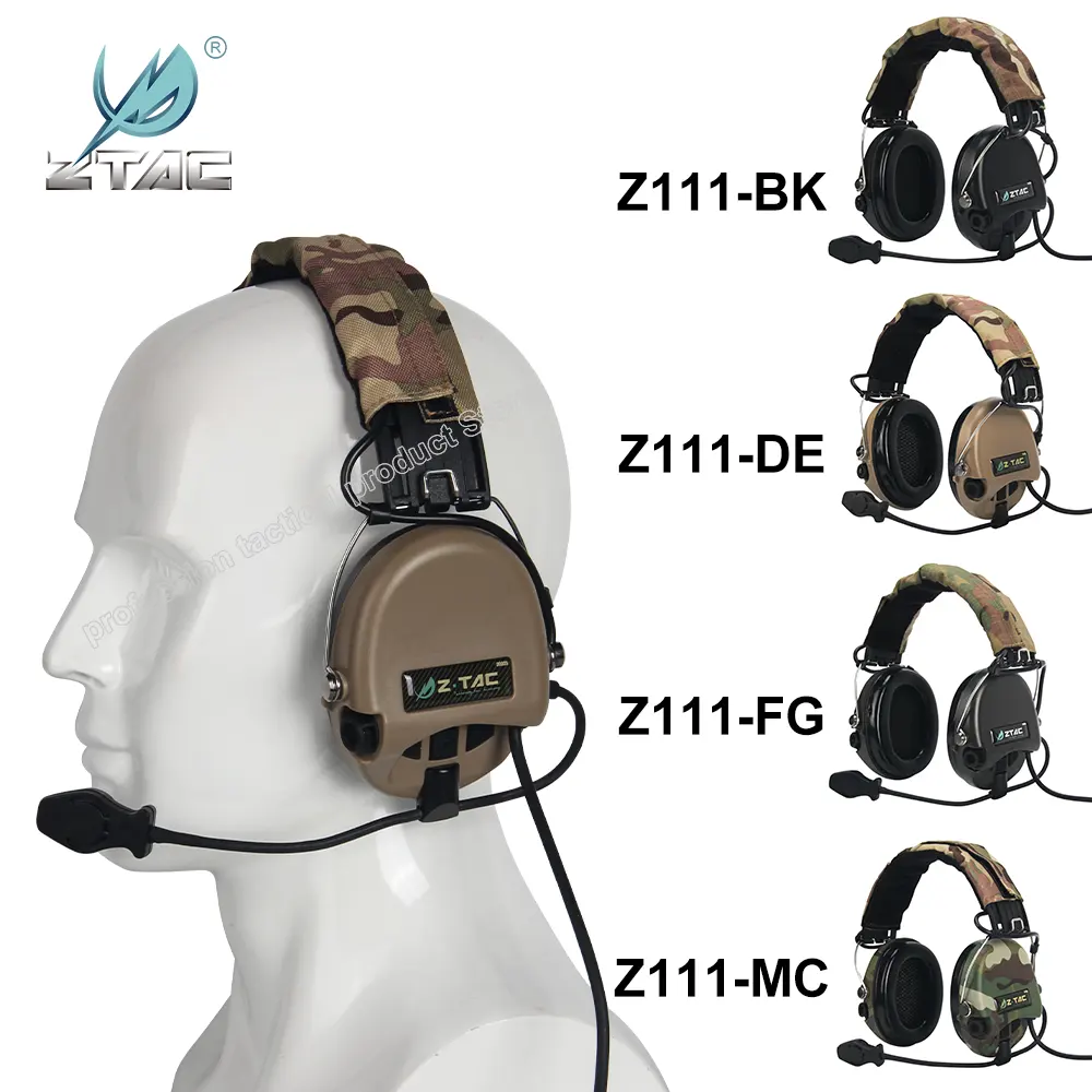 Z-TAC MSA Sordin Softair headset PTT headset cuffie per casco con cancellazione rumorosa dell'aviazione per i giochi