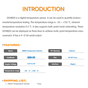 Quantify Environmental <strong>Temperature</strong> Testing DS18B20 Digital <strong>Temperature</strong> <strong>Sensor</strong> Module