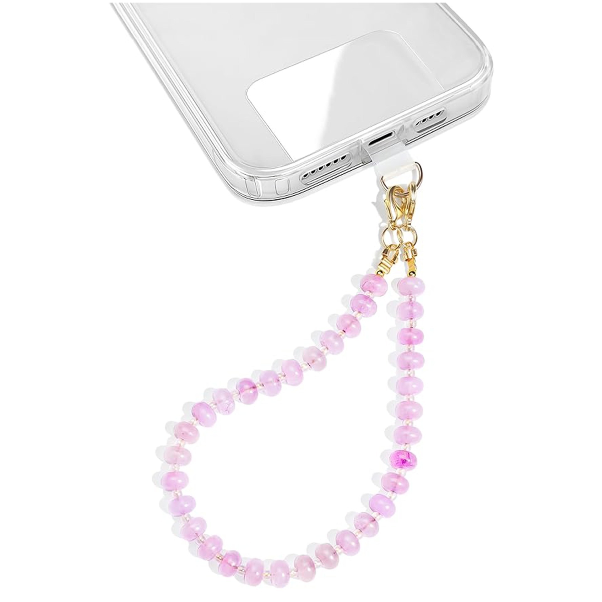 Pink 8mm rose quartz abacus beads-including phone gasket
