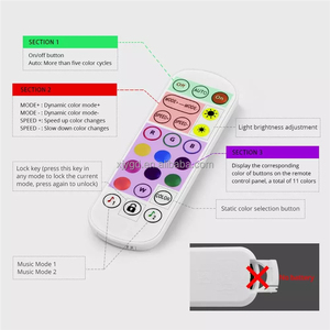 RGB-LED-Controller DC5V-24V IR 24 Tasten Drahtlose Musik steuerung 16 Millionen Farben mit Timer-Modus für 5050 2835 Streifen - Product Image 2