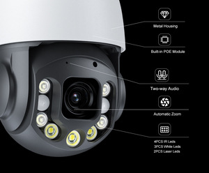 Cámara DE SEGURIDAD PoE Wifi IP de 8MP CCTV para exteriores con micrófono incorporado Sensor CMOS y opciones de almacenamiento de tarjeta de memoria - Product Image 6