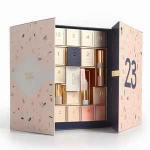 High-end özel logolu kağıt hediye Advent takvim kutusu çift kapılar ambalaj boş kozmetik gizem kutusu - Product Image 1