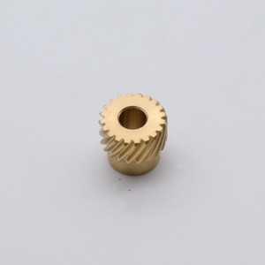 精密黄铜斜齿轮根据工程需要定制，具有紧密的固定孔 - Product Image 1