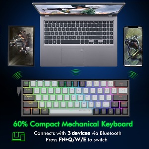 Miniteclado para juegos de ordenador, 61 teclas, inalámbrico, RGB, retroiluminado, mecánico, 60% - Product Image 5