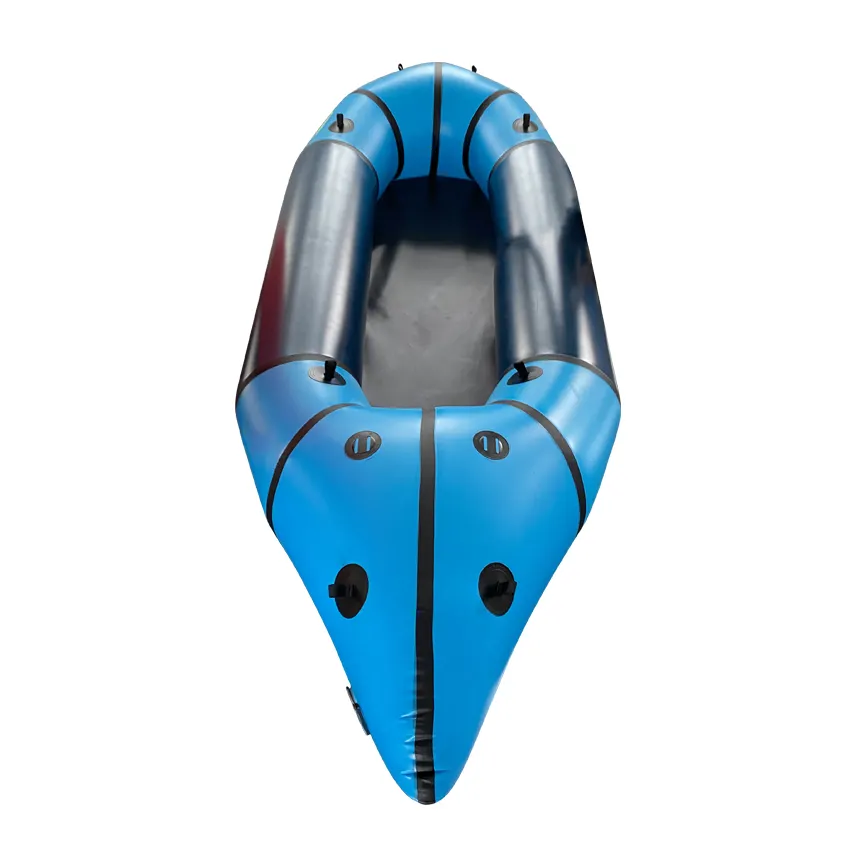 Ultralight Tpu Stof 1-Persoon Opblaasbare Kano Boot Voor Vissen Packrafting