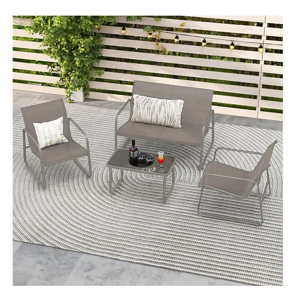 Life Art Modern Staal Textillenes Stof Patio Meubelen Set Recreatie Tuinmeubilair Buiten Tuin Sofa