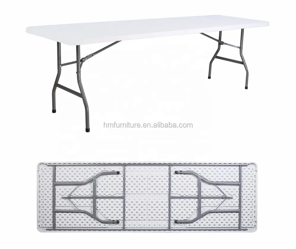 2021 8ft 240CM Plastic rectangle Catering trestle Foldable Outdoor banquet Table for parties of wholesale price