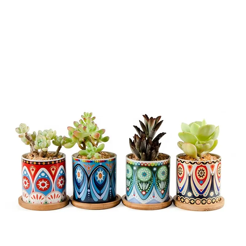 indoor plant pots Ceramic Small Indoor Plant Pots with Planting Containers flower pots   planters