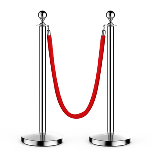 Kim loại bóng Đầu đường rào cản quản lý hàng đợi stanchion với nhung/chuỗi dây cho sự kiện bên kiểm soát đám đông - Product Image 4