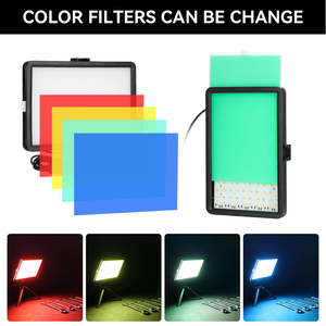 USBポートオンカメラカラフルなビデオライトフィルランプミニカラーポータブル写真照明4色フィルター付き - Product Image 5