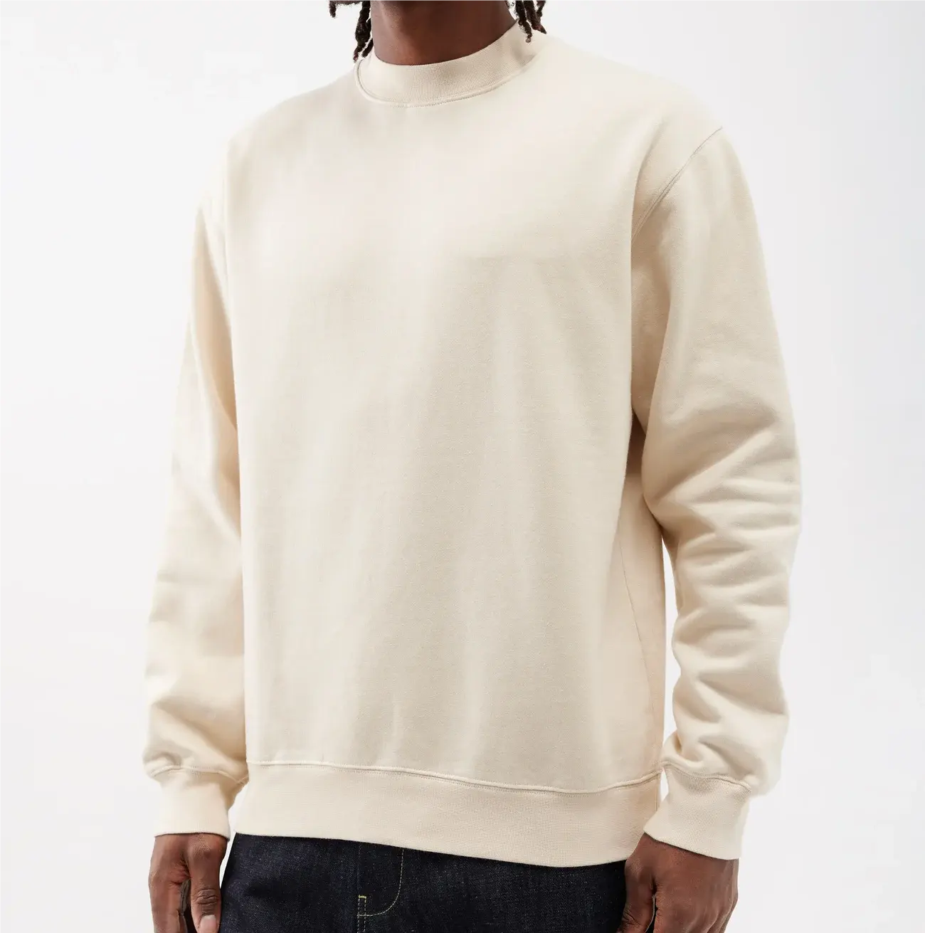 Hochwertiges Luxus-Sweatshirt Unisex Schweres, geripptes Sweatshirt mit Rundhals ausschnitt