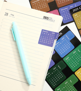 2025 Calendar Sticker Self Adhesive Monthly Tabs <strong>Date</strong> Planner Sticker for Journal Scrapbook <strong>Notebook</strong> - Product Image 2