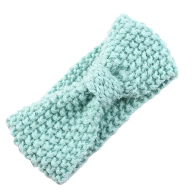 Baby Gebreide Hoofdband Gehaakte Top Knoop Elastische Tulband Haarband Baby Girl Head Wrap 7 Kleuren